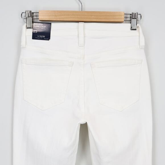 NWT J. Crew Factory Mid-Rise Flare Crop Signature Stretch Denim White Size 25 - Picture 4 of 9